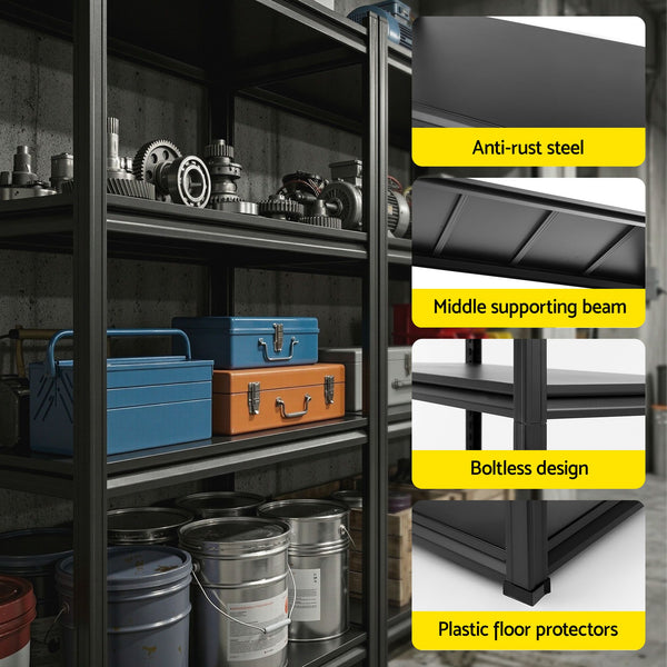 Giantz Garage Shelving 2.4X1.8m Warehouse Rack Storage Shelves Workshop Racks Steel Awezingly
