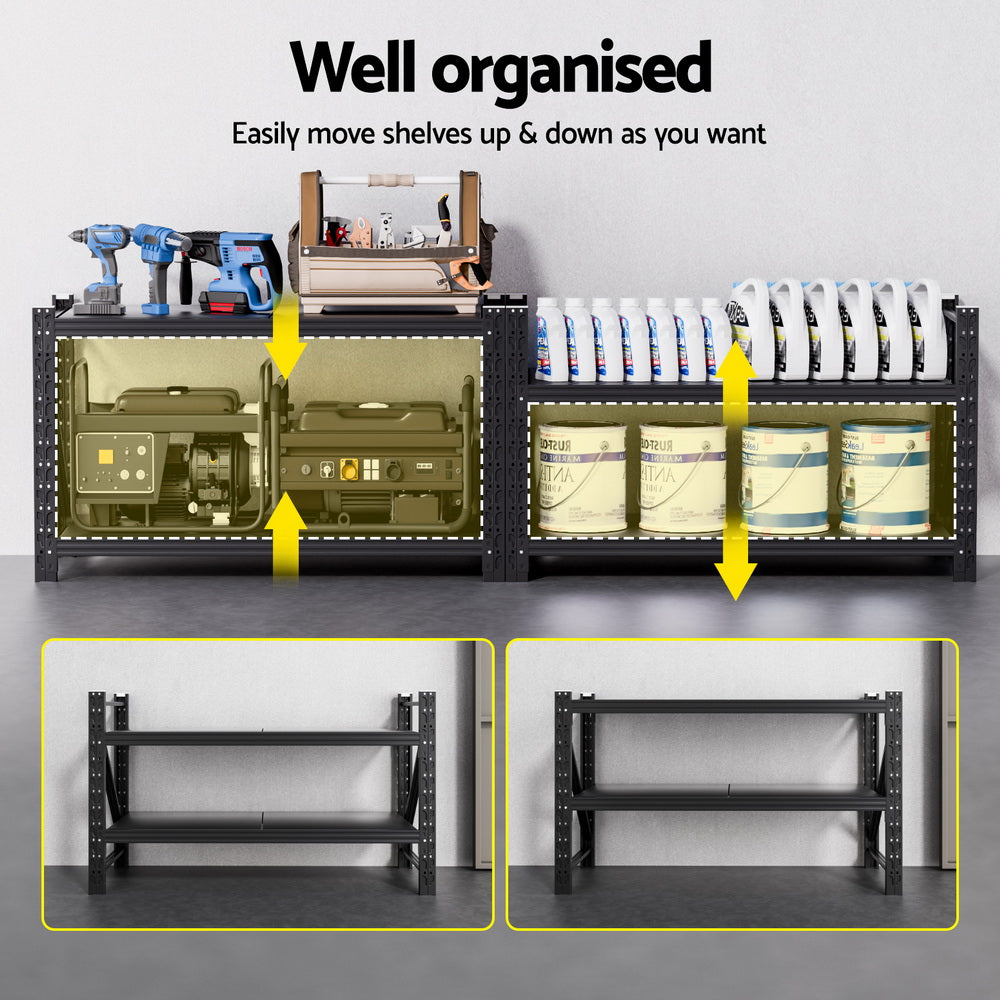 Giantz 2x 0.9M Garage Shelving Workbench Warehouse Rack Awezingly
