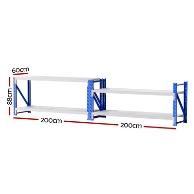 Giantz 2x 0.9M Garage Shelving Workbench Warehouse Rack