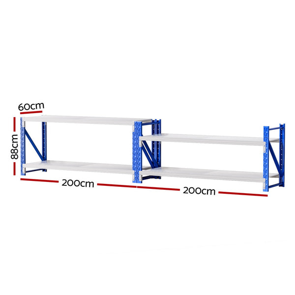 Giantz 2x 0.9M Garage Shelving Workbench Warehouse Rack Awezingly