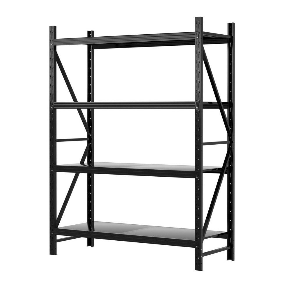 2Mx1.5M Giantz Garage Shelving Warehouse Rack Black Awezingly