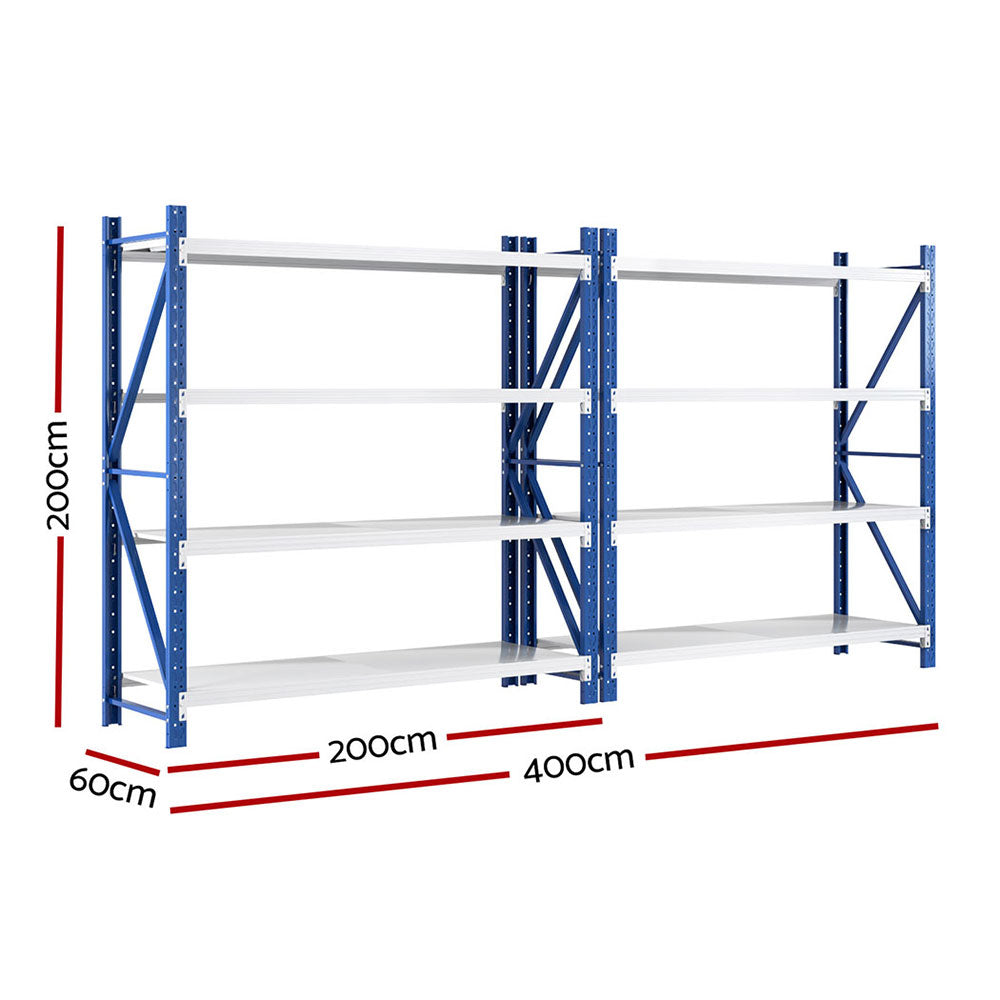 Giantz 4Mx2M Garage Shelving Warehouse Rack Blue Giantz
