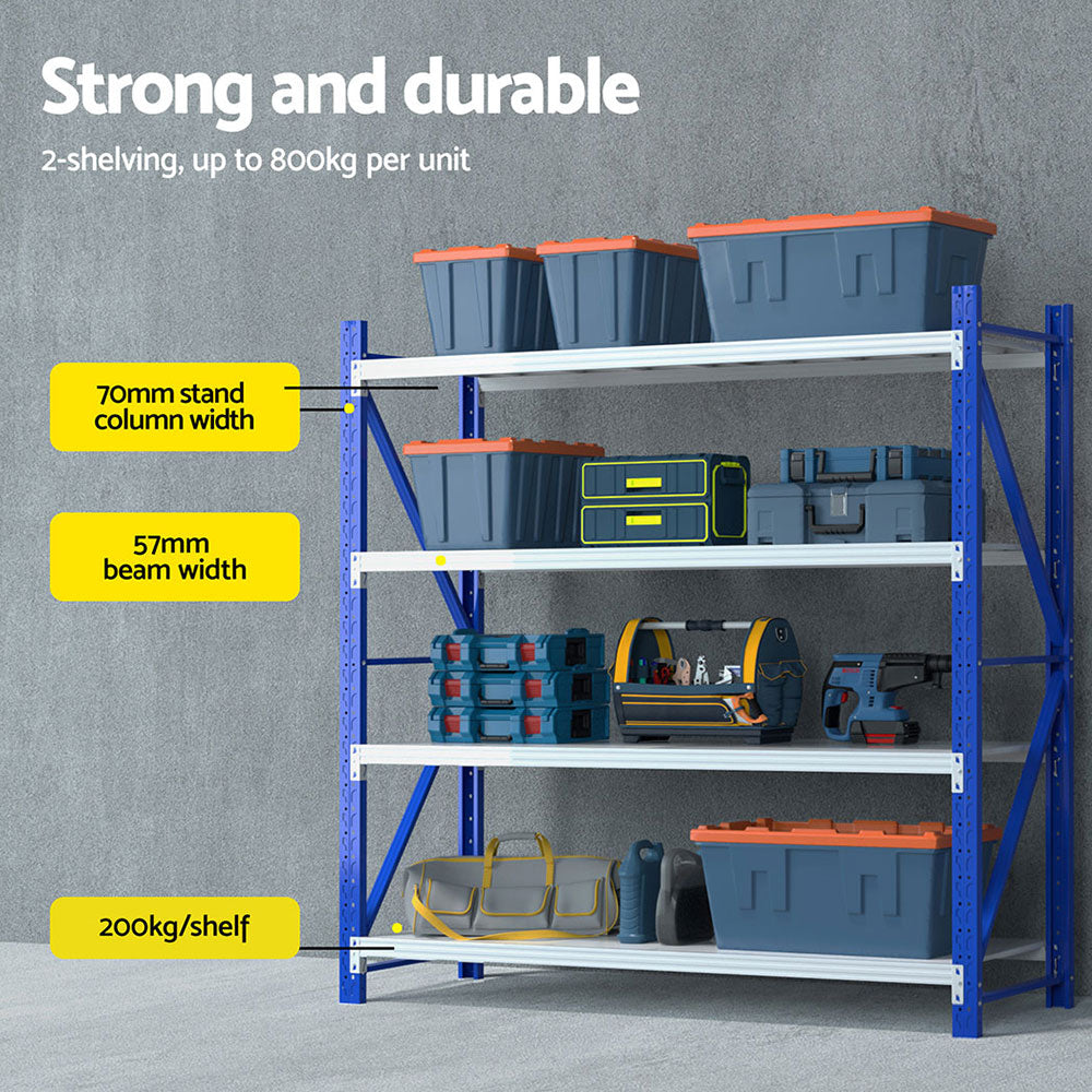 Giantz 4Mx2M Garage Shelving Warehouse Rack Blue Giantz