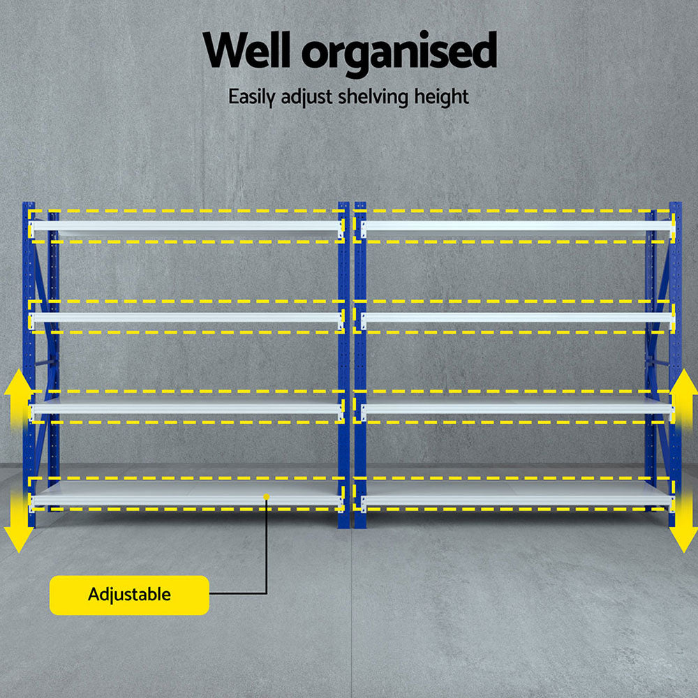 Giantz 4Mx2M Garage Shelving Warehouse Rack Blue Giantz
