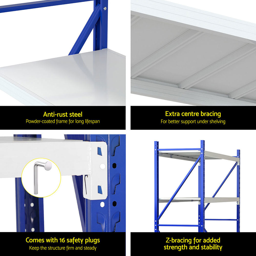 Giantz 4Mx2M Garage Shelving Warehouse Rack Blue Giantz