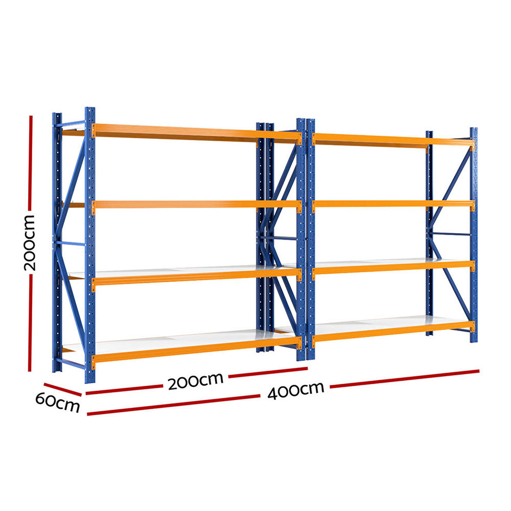 Giantz 4Mx2M Garage Shelving Warehouse Rack Orange Giantz
