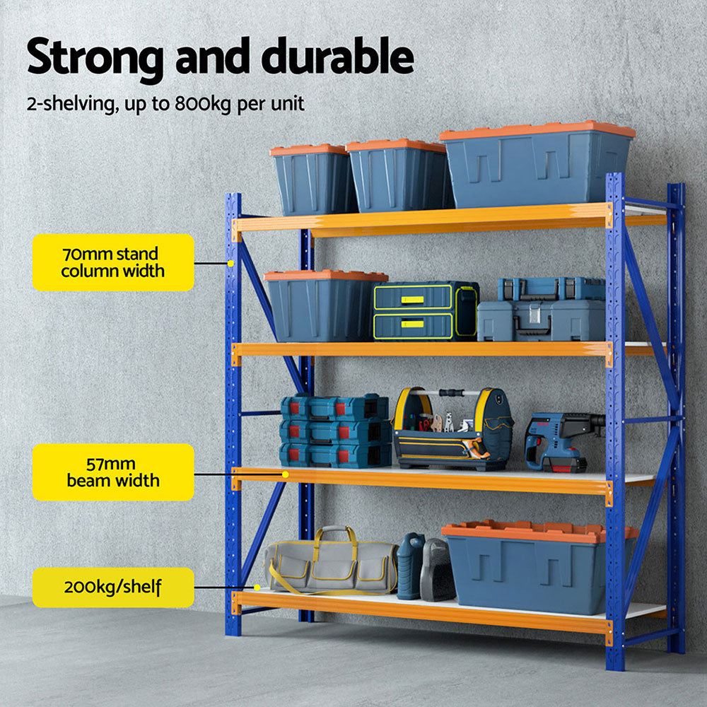 Giantz 4Mx2M Garage Shelving Warehouse Rack Orange Giantz