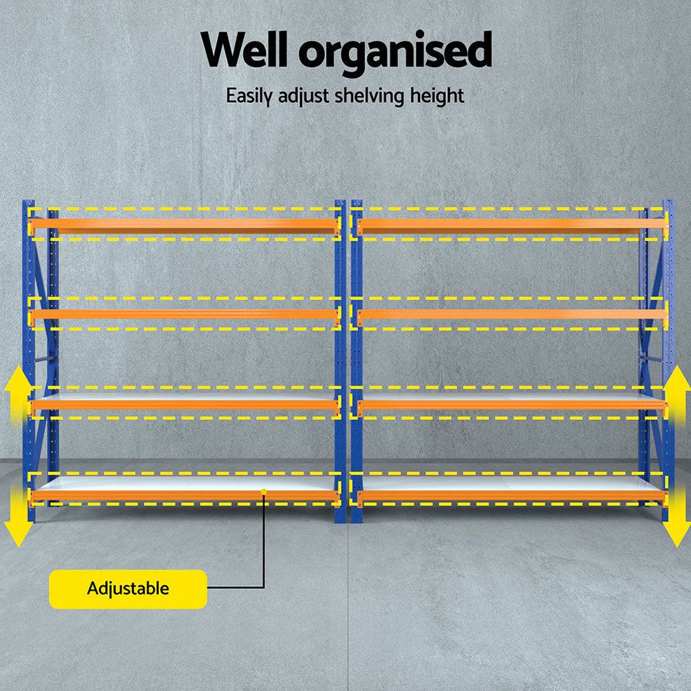 Giantz 4Mx2M Garage Shelving Warehouse Rack Orange Giantz