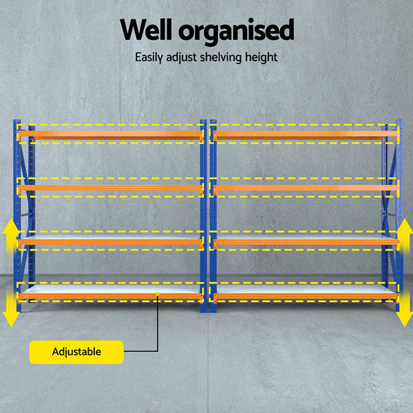 Giantz 4Mx2M Garage Shelving Warehouse Rack Orange Giantz