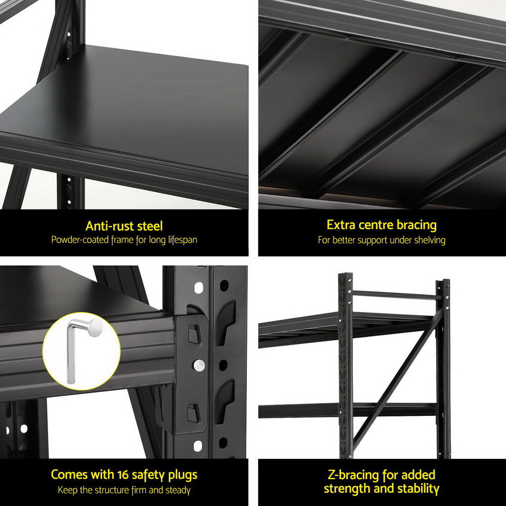 Giantz 4Mx2.4M Garage Shelving Warehouse Rack Black Giantz