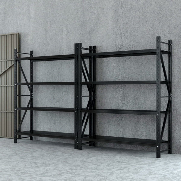 Giantz 4Mx2.4M Garage Shelving Warehouse Rack Black Giantz