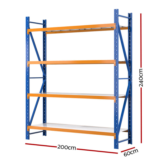 Giantz 2.4Mx2M Garage Shelving Warehouse Rack Pallet Racking Storage Shelf Blue Awezingly