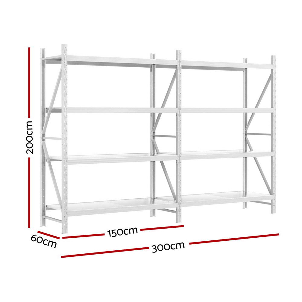 3Mx2M Giantz Garage Shelving Warehouse Rack Awezingly