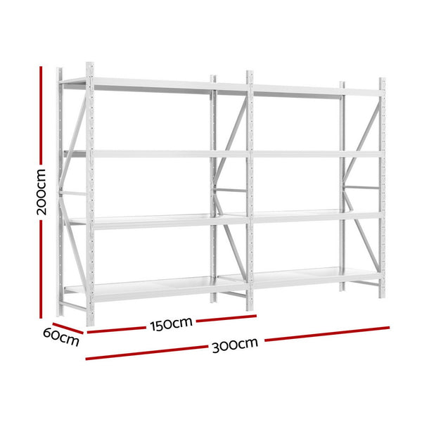 3Mx2M Giantz Garage Shelving Warehouse Rack Awezingly