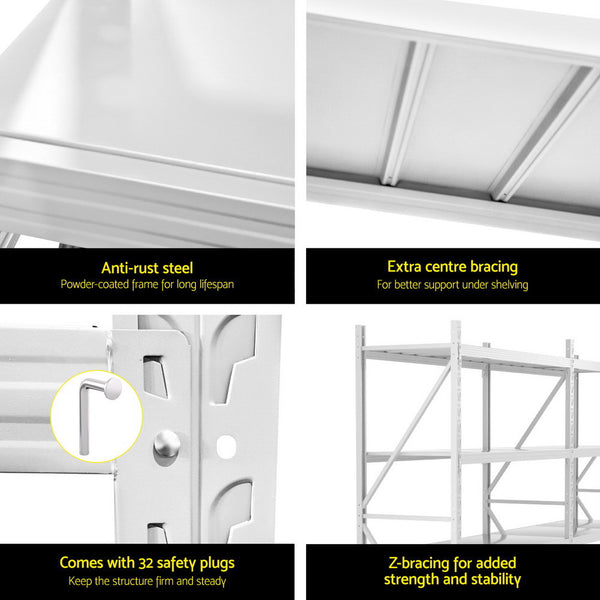 3Mx2M Giantz Garage Shelving Warehouse Rack Awezingly