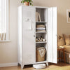 Artiss 2-Door Wardrobe Lockable Cabinet Storage Closet Hanging Rail Adjustable Shelves Cream White