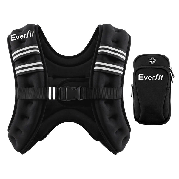 Everfit 10kg Weighted Vest Men Women, Reflective Running Vest with Armband Pouch Everfit