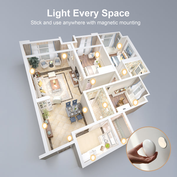 AIPOWER Motion Sensor Night Light USB-C Rechargeable Closet Light 3 Packs Awezingly