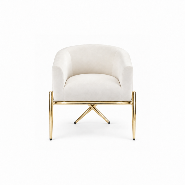 Artiss Armchair Velvet Lounge Accent Chair Nursing Sofa White, Single Sofa Armchair for Living Room, Bedroom, Office and Vanity. Awezingly