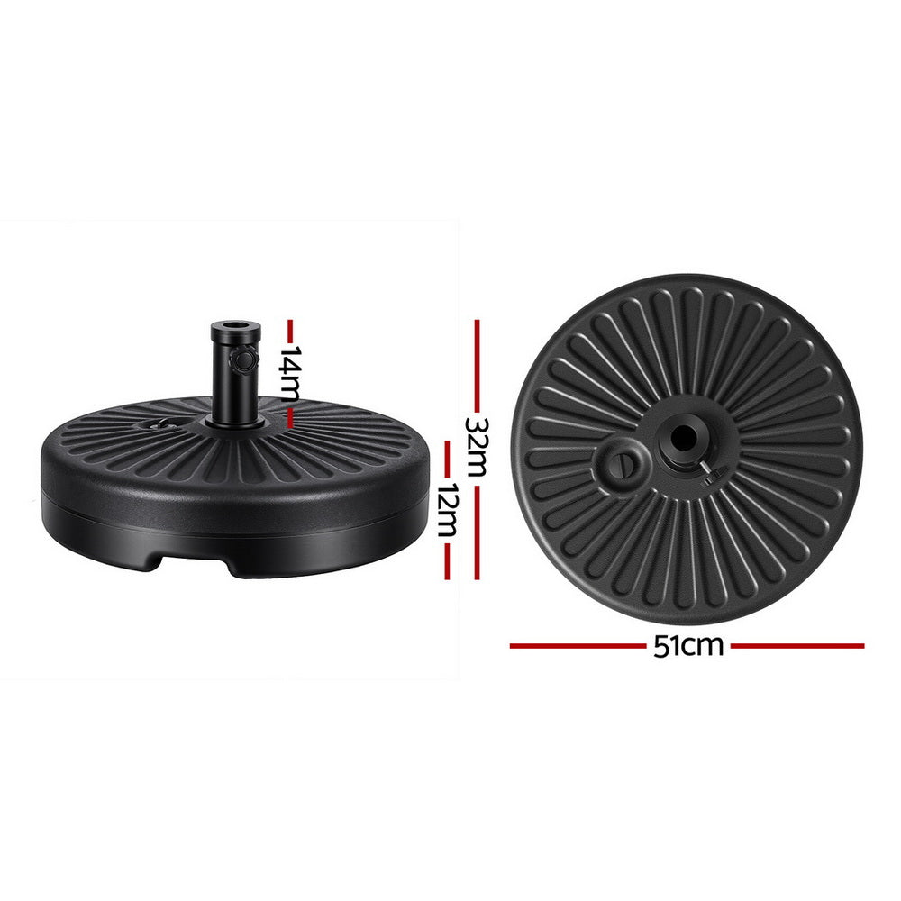 Instahut Outdoor Umbrella Base Weight Round Plastic Pole Holder 30-48mm Beach Awezingly