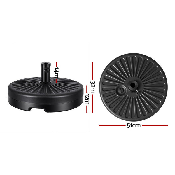 Instahut Outdoor Umbrella Base Weight Round Plastic Pole Holder 30-48mm Beach Awezingly