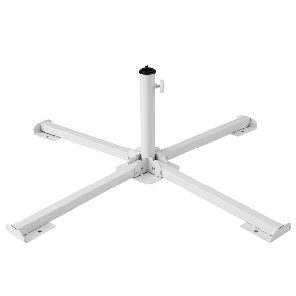 Instahut Outdoor Umbrellas Base Steel Umbrella Holder 25 to 35mm White Awezingly
