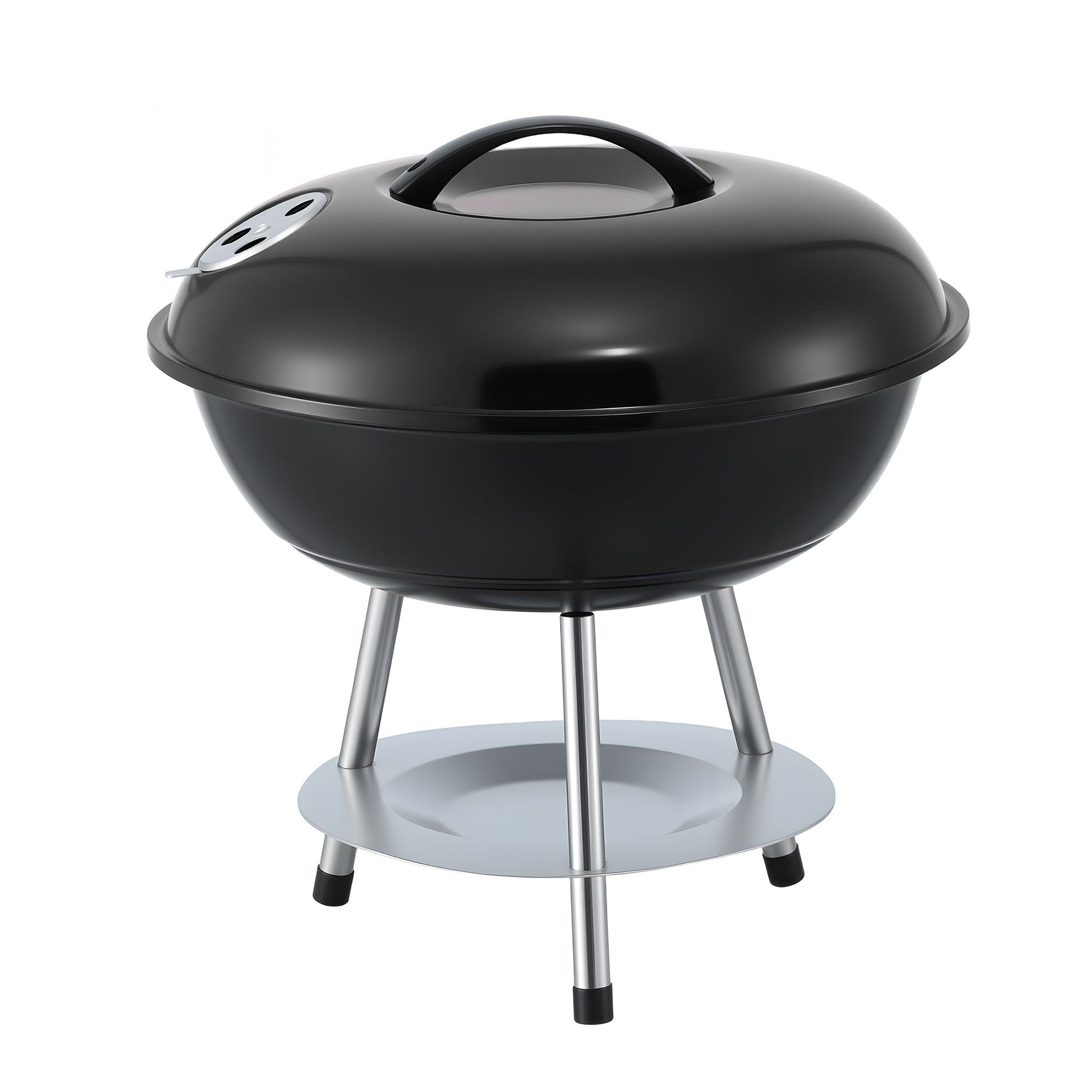 Grillz Charcoal BBQ Grill Portable with Lid for Camping Outdoor Awezingly
