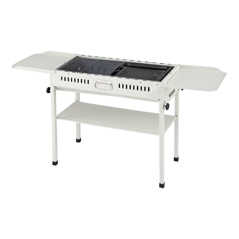 Grillz Portable BBQ Grill w/ Stainless Steel Racks & Pans for Outdoor Awezingly