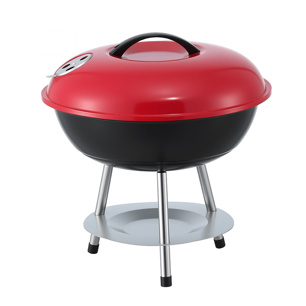 Grillz Charcoal BBQ Grill Portable with Lid for Camping Outdoor Awezingly
