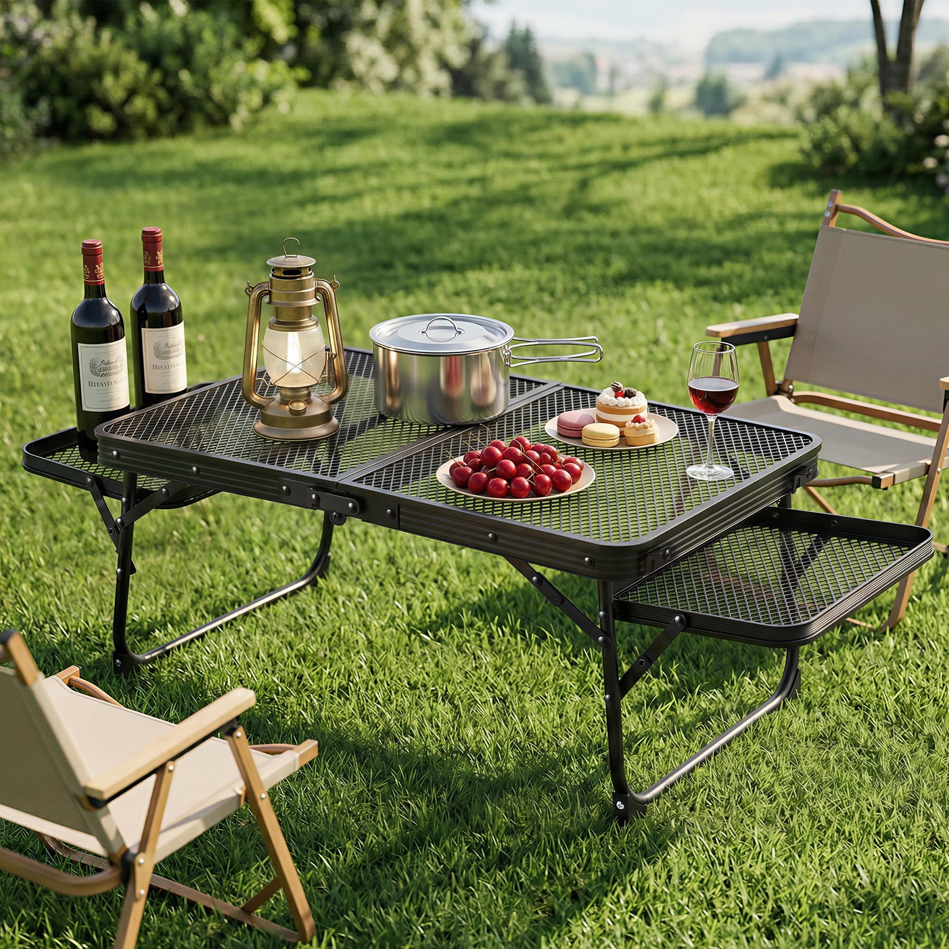 Weisshorn Camping Table Mesh Desktop Lightweight Portable Outdoor Folding Grill Desk Awezingly