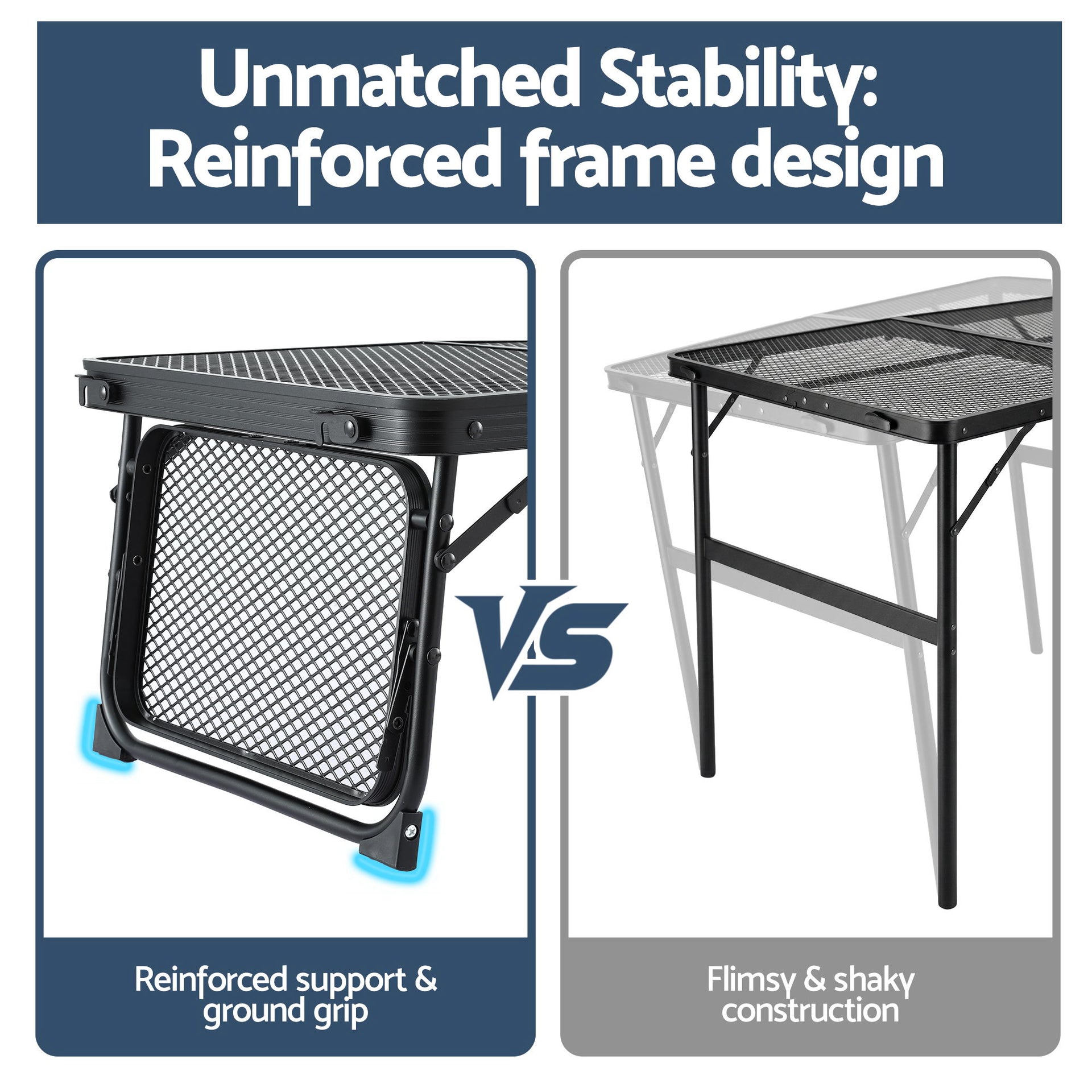 Weisshorn Camping Table Mesh Desktop Lightweight Portable Outdoor Folding Grill Desk Awezingly