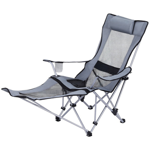 Weisshorn Camping Chair Adjustable Reclining Portable Outdoor Folding Chair Grey Awezingly