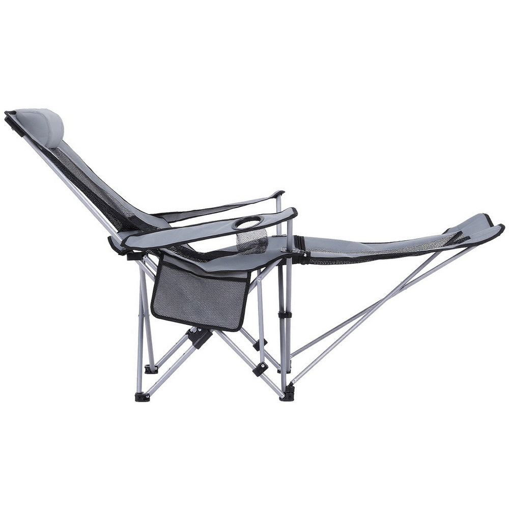 Weisshorn Camping Chair Adjustable Reclining Portable Outdoor Folding Chair Grey Awezingly