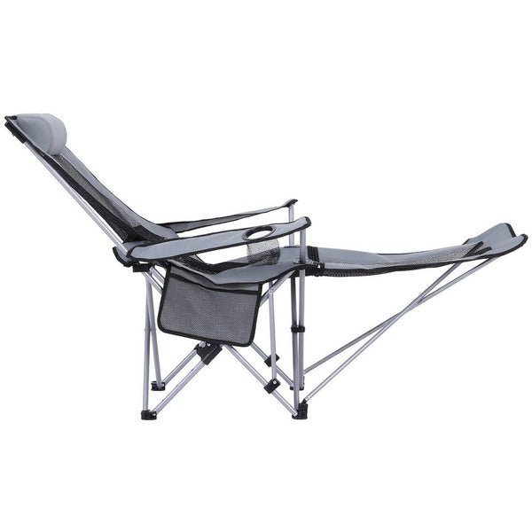Weisshorn Camping Chair Adjustable Reclining Portable Outdoor Folding Chair Grey Awezingly