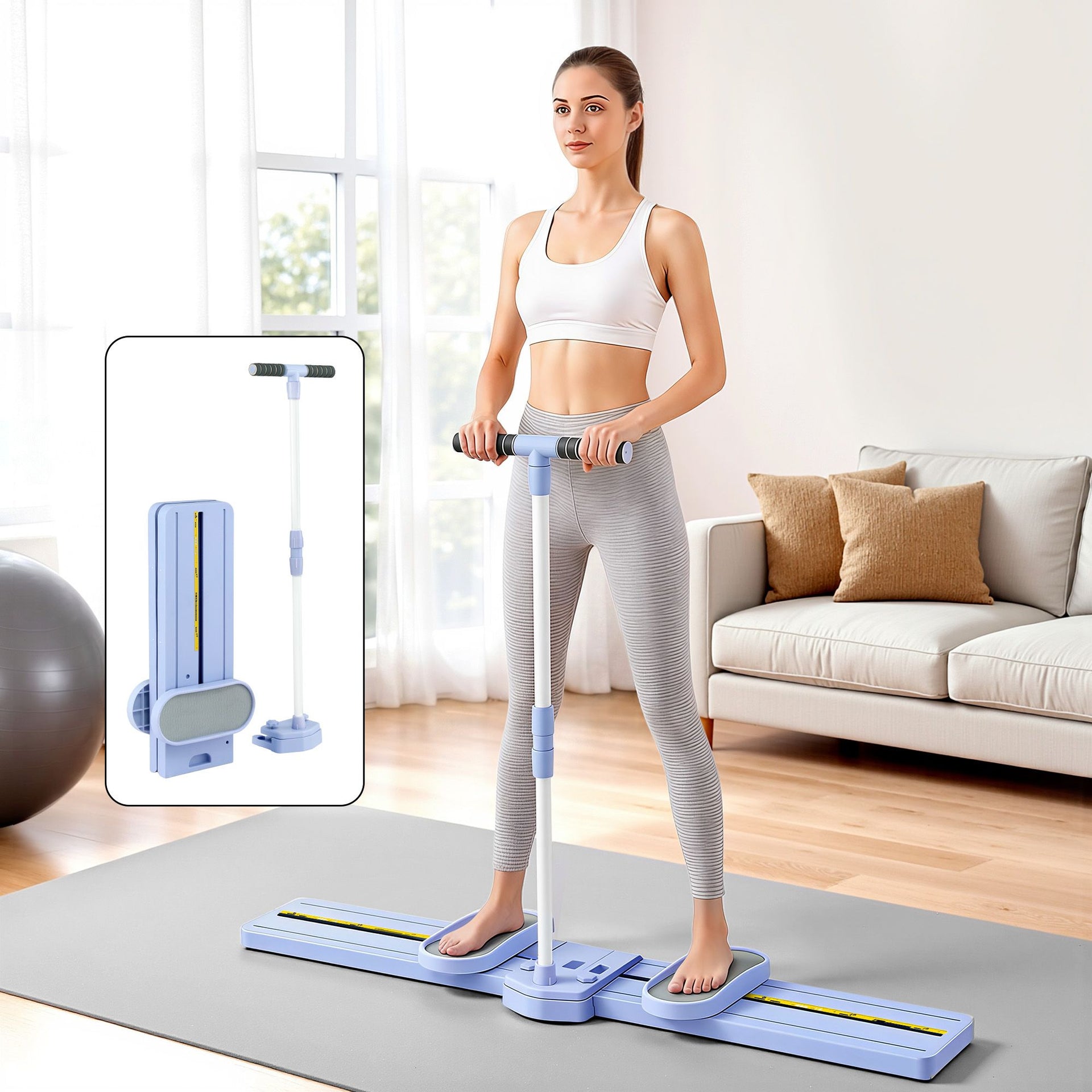Everfit Thigh Hip Exerciser Home Ski Leg Trainer Machine Fitness Cardio Foldable Awezingly