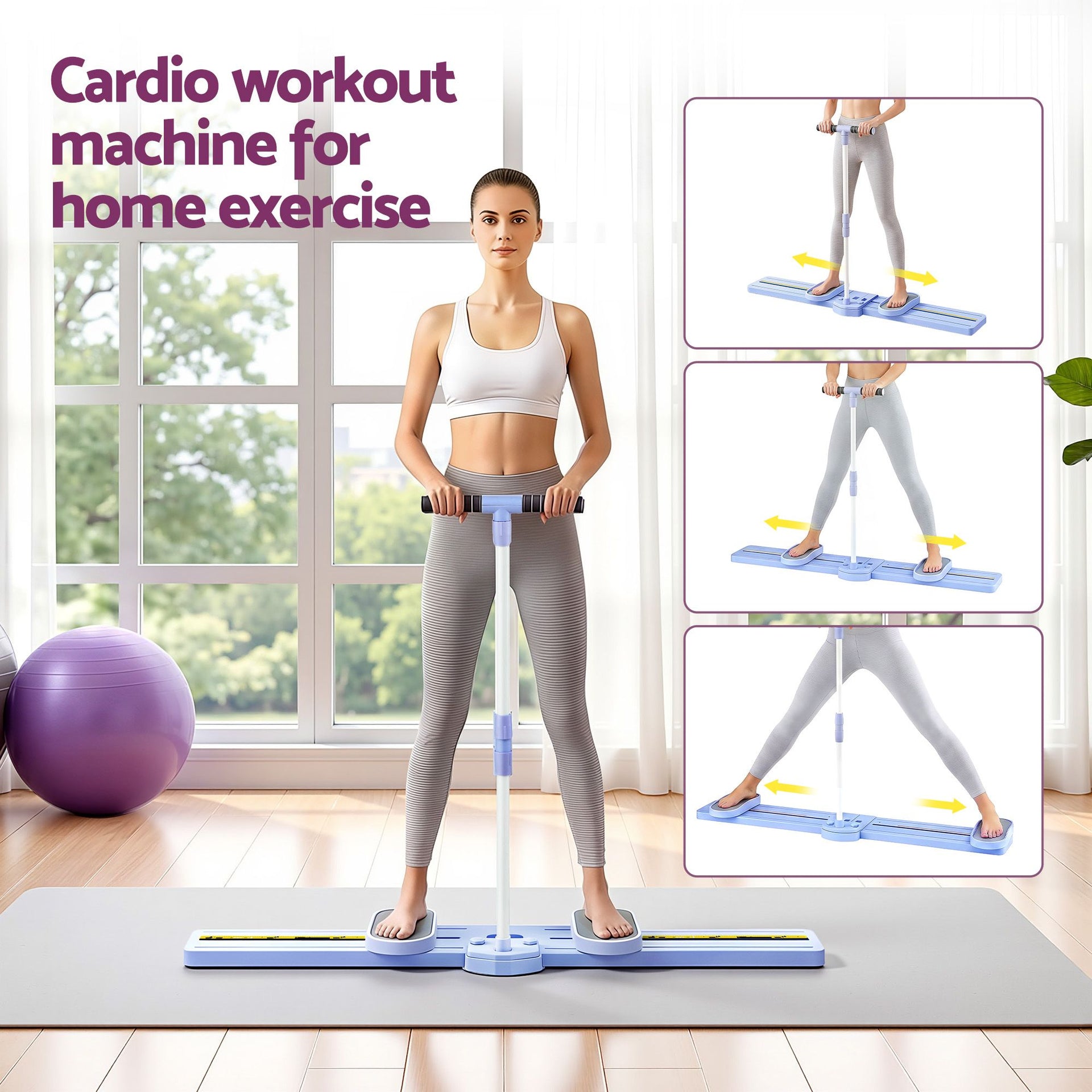 Everfit Thigh Hip Exerciser Home Ski Leg Trainer Machine Fitness Cardio Foldable Awezingly