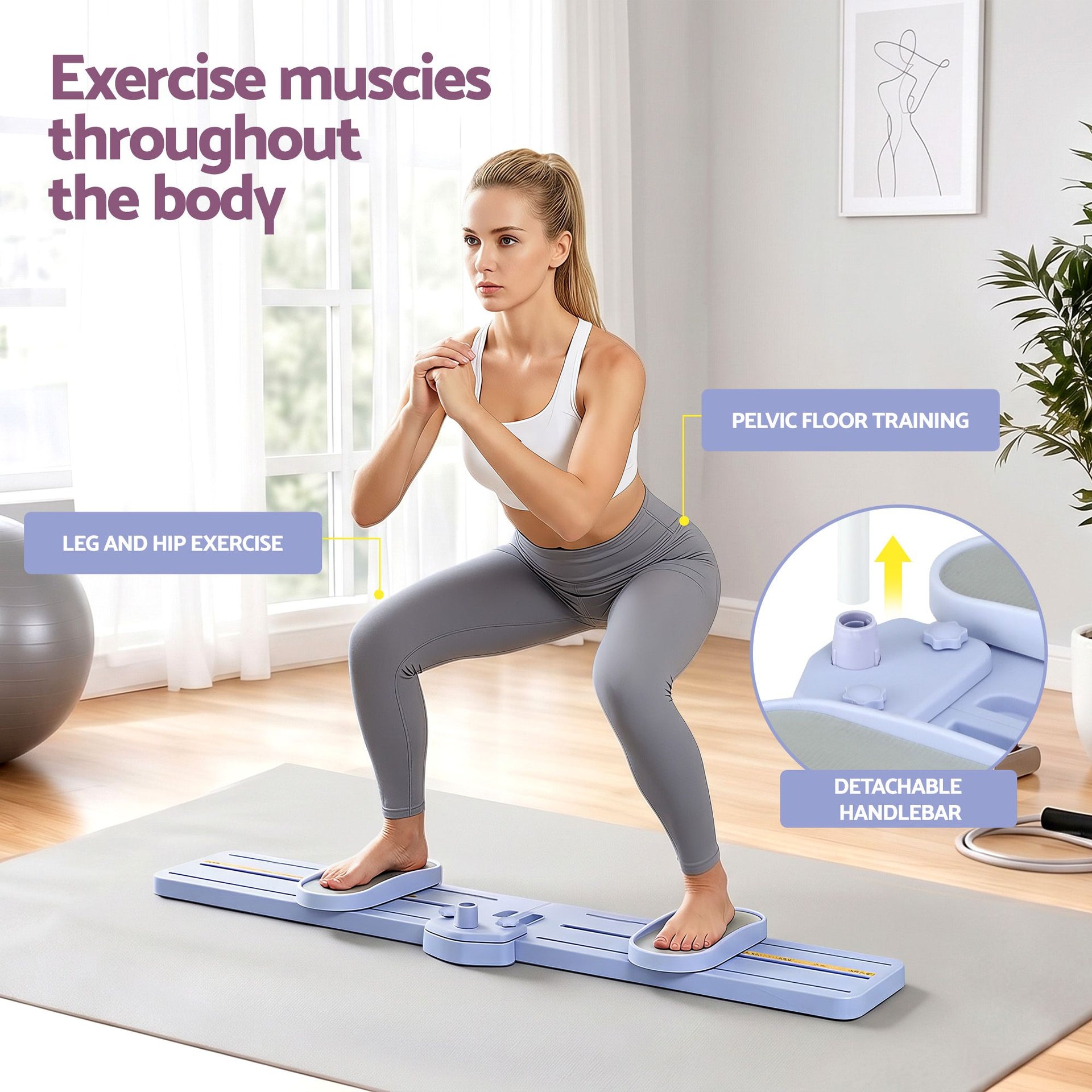 Everfit Thigh Hip Exerciser Home Ski Leg Trainer Machine Fitness Cardio Foldable Awezingly