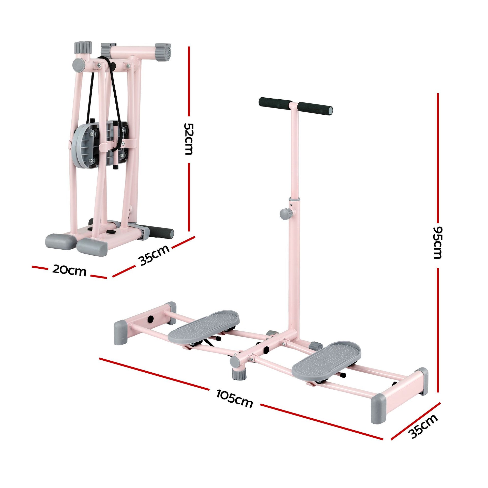 Everfit Foldable Ski Exercise Machine Leg Thigh Trainer Home Fitness Cardio Pink Awezingly