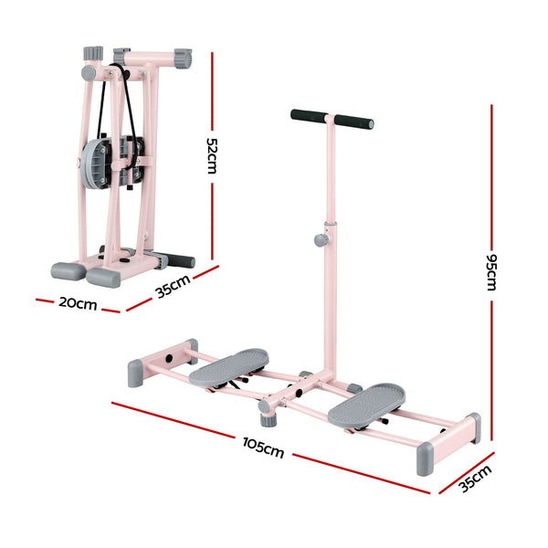 Everfit Foldable Ski Exercise Machine Leg Thigh Trainer Home Fitness Cardio Pink Awezingly
