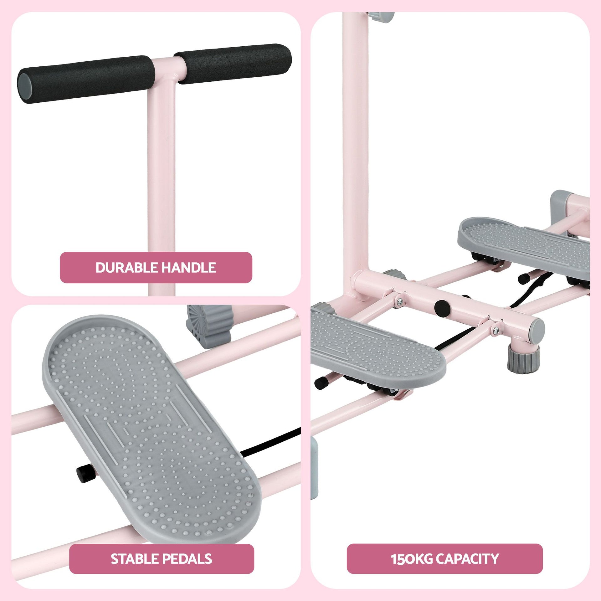 Everfit Foldable Ski Exercise Machine Leg Thigh Trainer Home Fitness Cardio Pink Awezingly