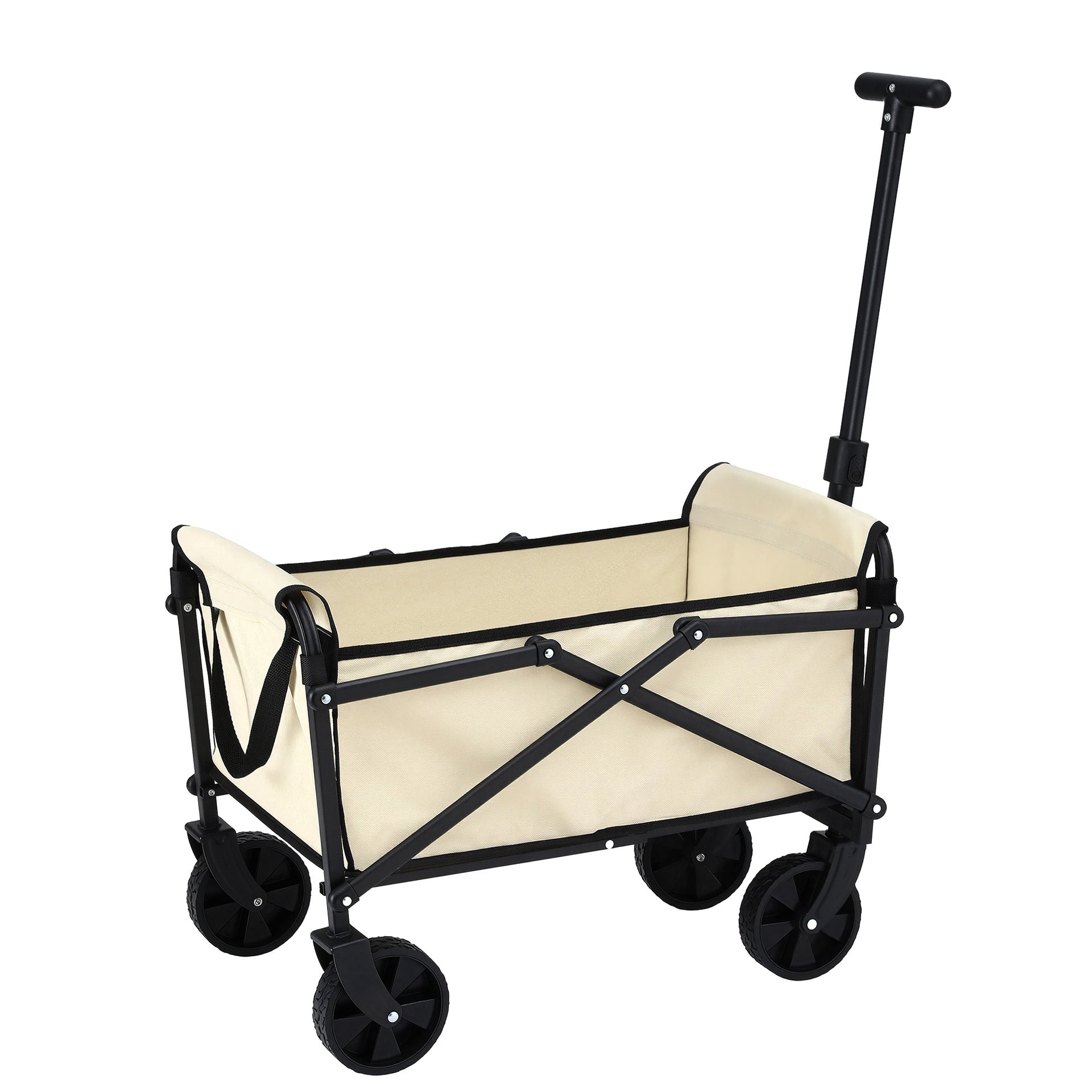 Gardeon Garden Cart Folding Trolley Camping Wagon Barrow Outdoor Beach Beige Awezingly