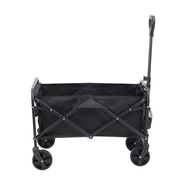 Gardeon Garden Cart Folding Trolley Camping Wagon Barrow Outdoor Beach Black Awezingly