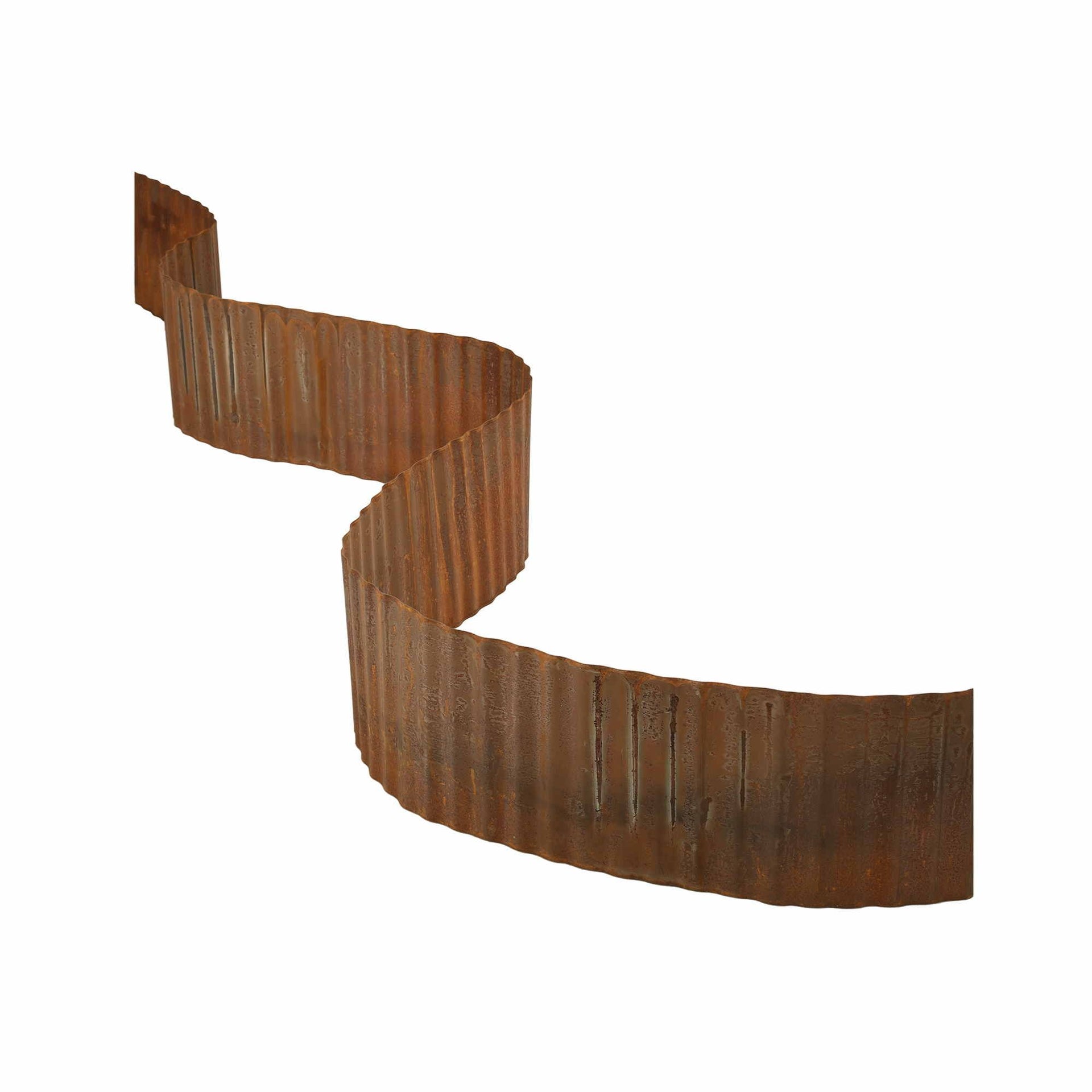 Green Fingers Garden Edging 10ft Metal Flexible Garden Border Corrugated Steel Lawn Edging Rust Awezingly