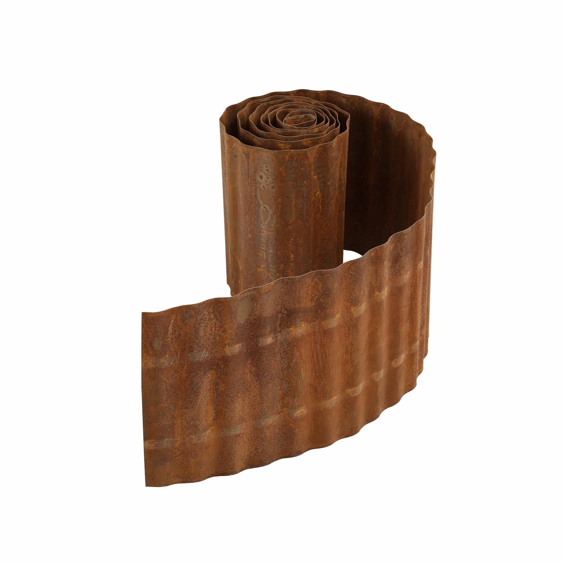 Green Fingers Garden Edging 10ft Metal Flexible Garden Border Corrugated Steel Lawn Edging Rust Awezingly