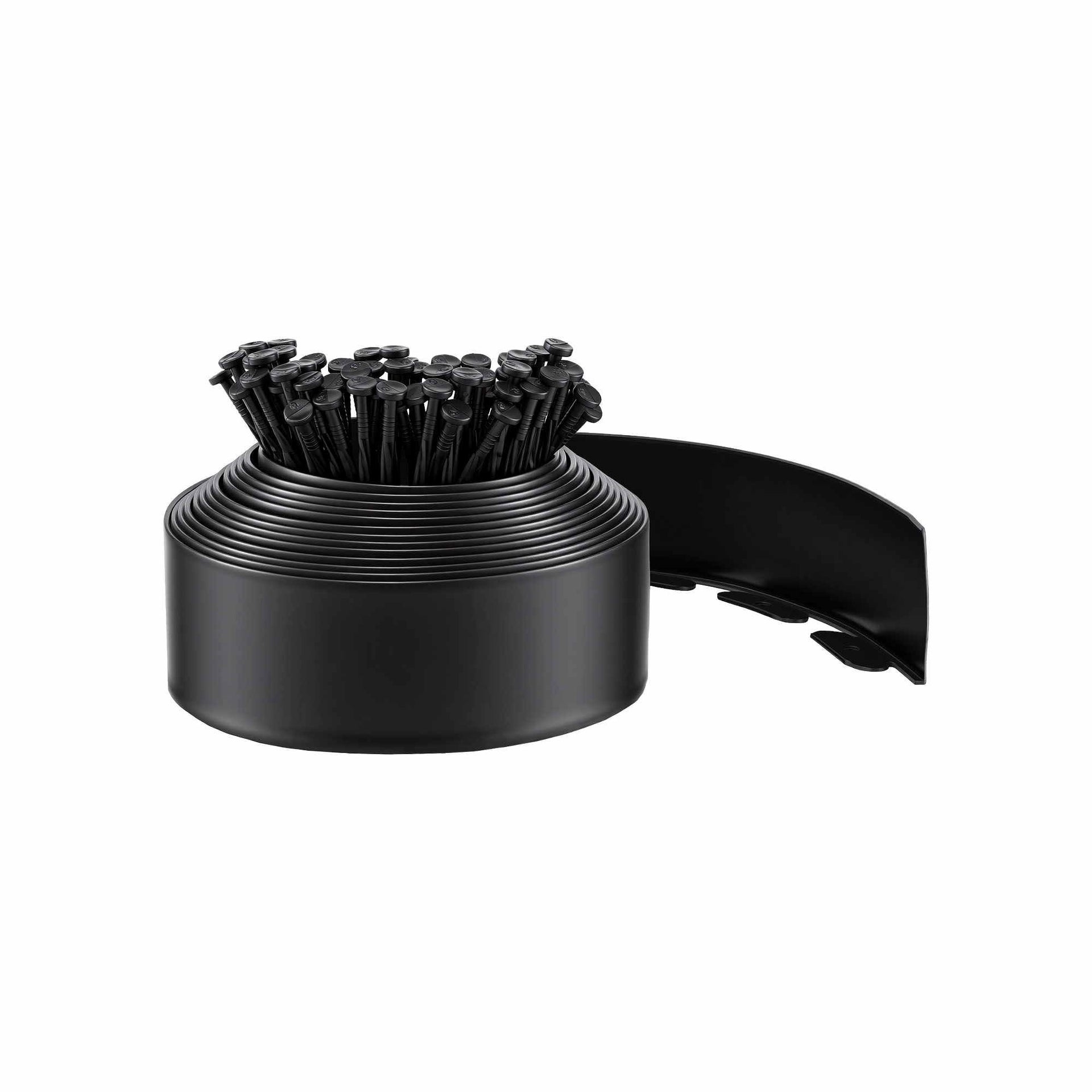 Green Fingers Garden Edging 33ft 30pcs Flexible Garden Border Plastic Lawn Edging Black Awezingly