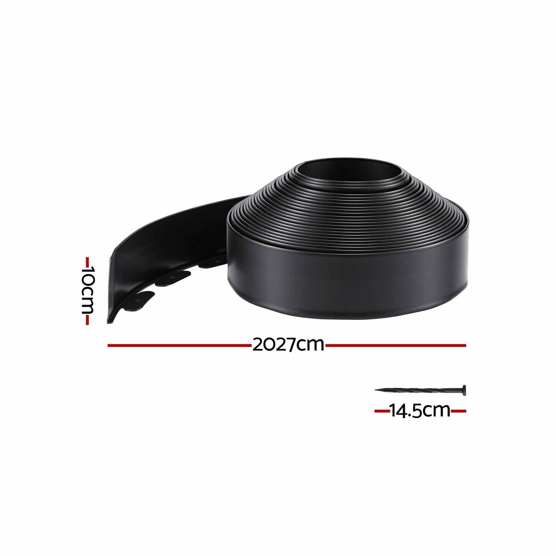 Green Fingers Garden Edging 60ft 30pcs Flexible Garden Border Plastic Lawn Edging Black Awezingly