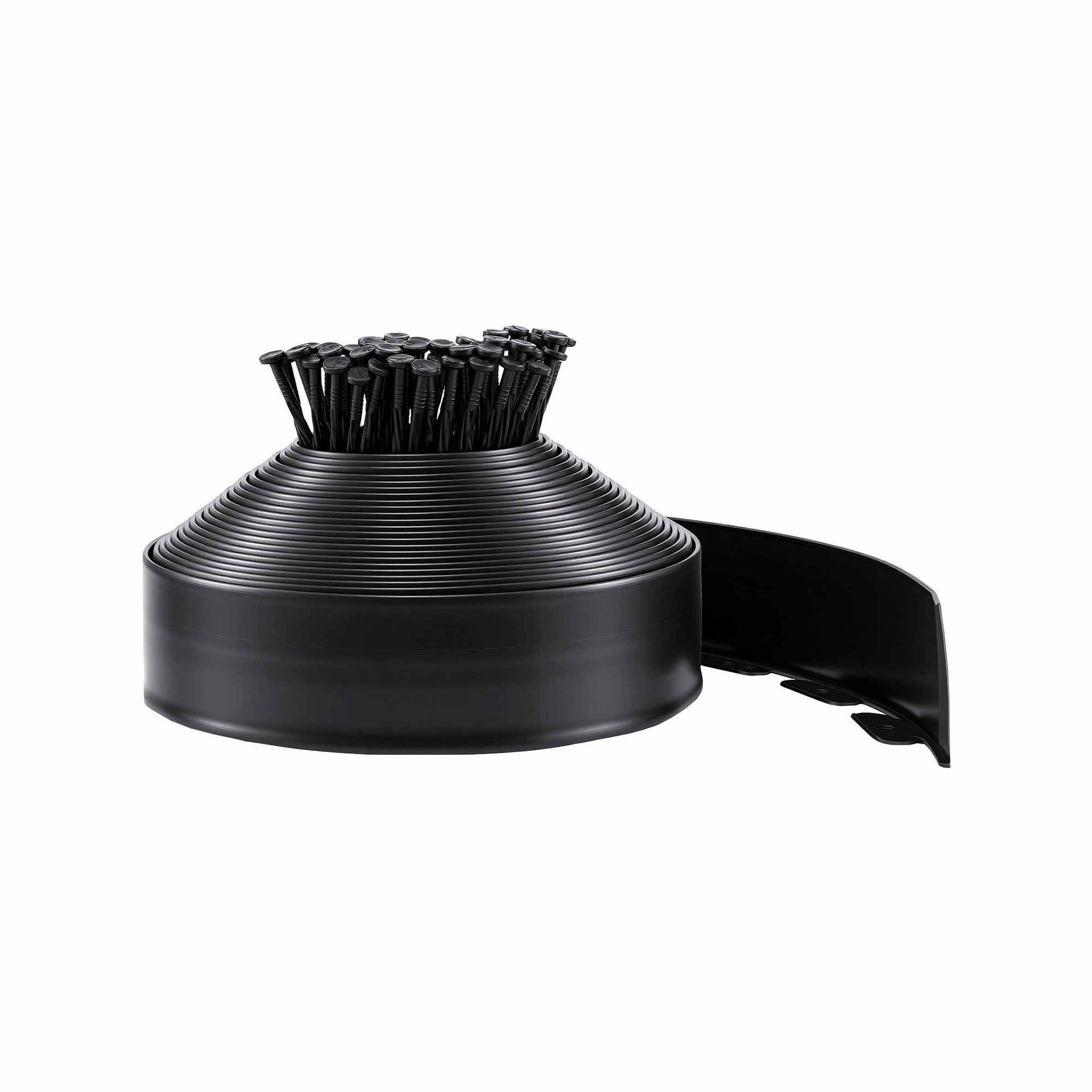 Green Fingers Garden Edging 60ft 30pcs Flexible Garden Border Plastic Lawn Edging Black Awezingly