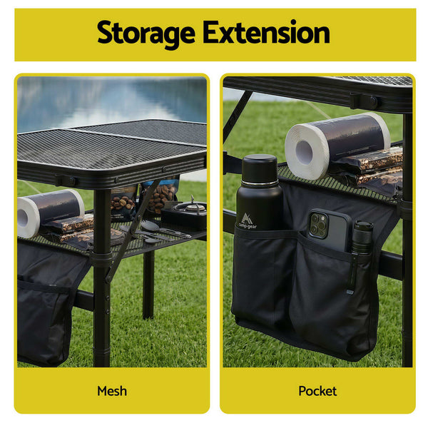 Gardeon BBQ Camp Table, 60*40*56 Portable Foldable Lightweight Grill Outdoor Metal Table 2.5kg Awezingly