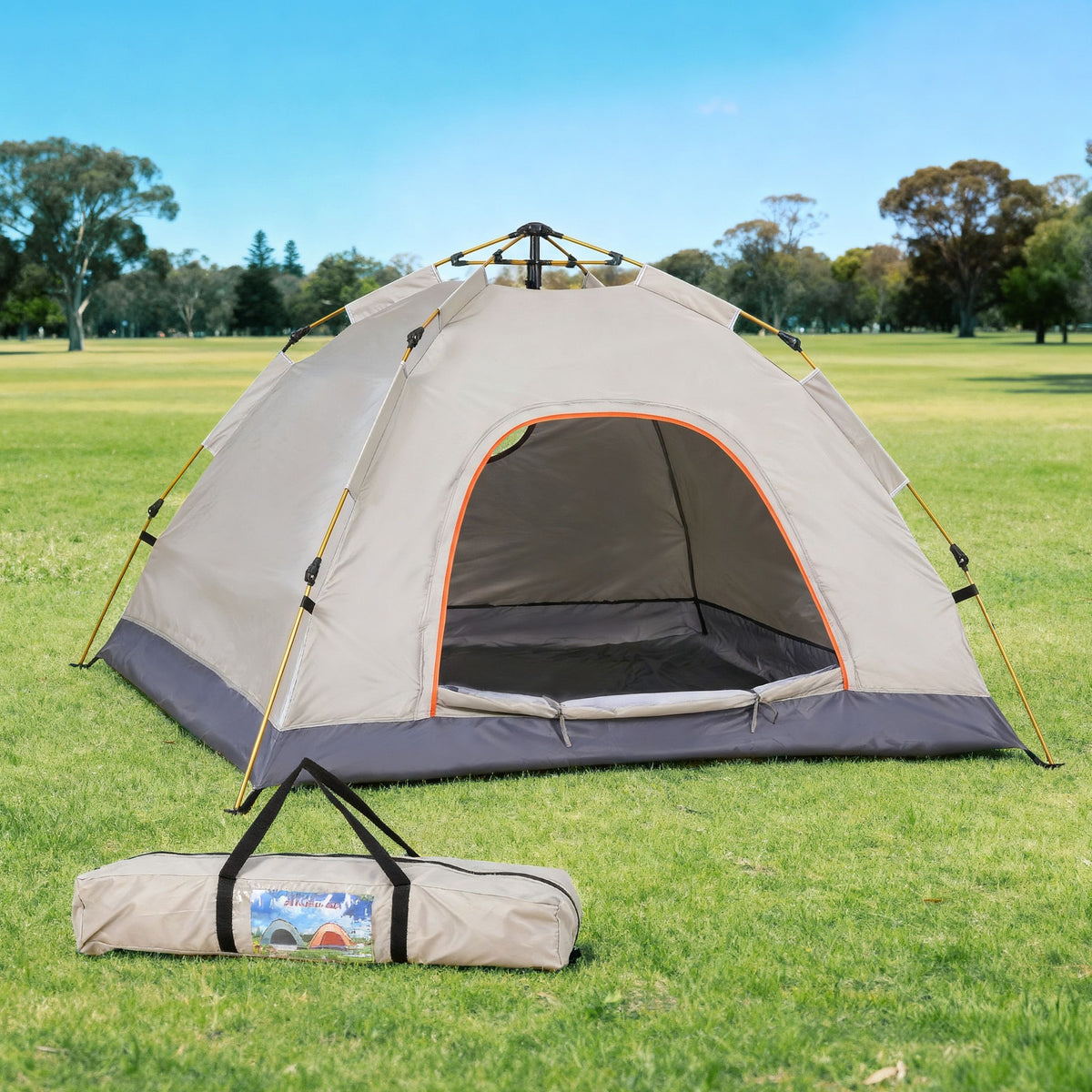 Weisshorn Camping Tent Instant Tent Pop up 2 Person Outdoor Hiking Tents Hiking Beige Weisshorn