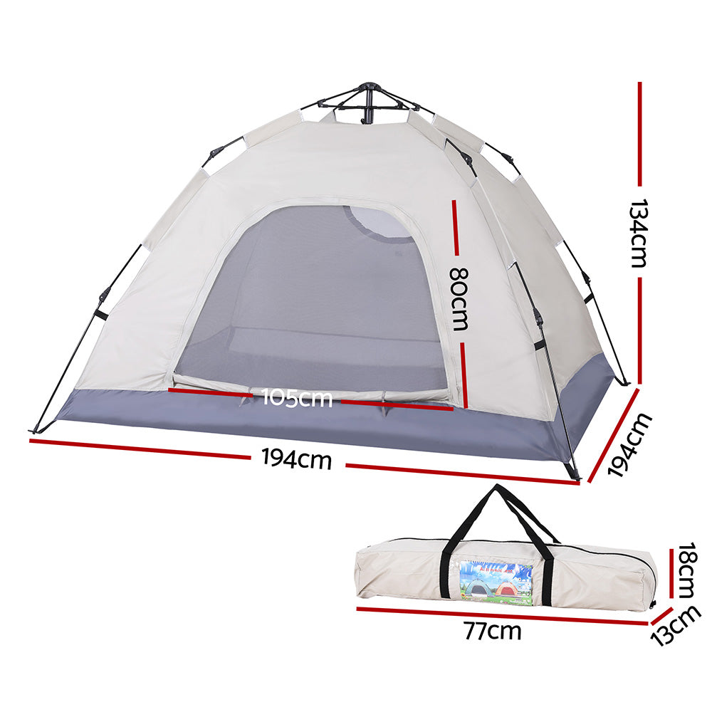 Weisshorn Camping Tent Instant Tent Pop up 2 Person Outdoor Hiking Tents Hiking Beige Awezingly